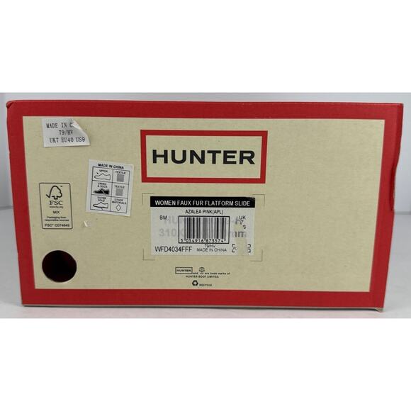 Hunter Crossover Slide Slippers Flatform Womens 9 Cozy Faux Fur Azalea Pink - Picture 7 of 7